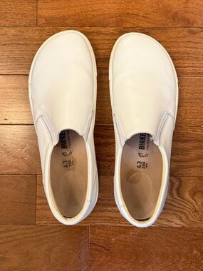 Men’s Birkenstock White Slip-On Leather Shoes